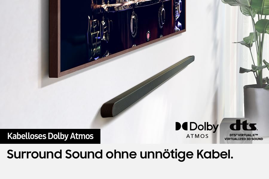 Samsung HW-S810GD 3.1.2-Kanal Ultra Slim Soundbar für TV-Geräte, Bluetooth-Lautsprecher mit ultraschlankem Design, Q-Symphony, Kabelloses Dolby Atmos / DTS:X [2024]