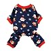 Fitwarm Christmas Santa Thermal Dog Pajamas Pet Clothse Fleece Coat Jumpsuit Blue Medium
