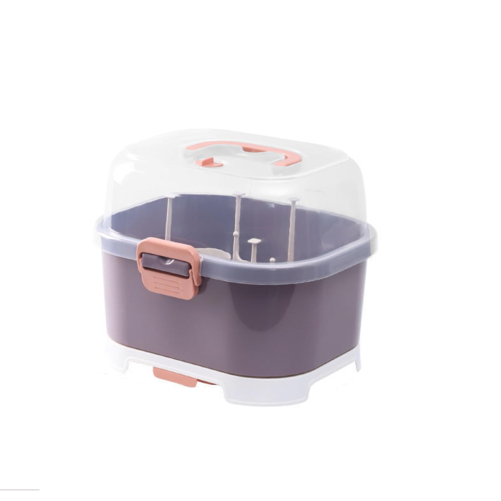 Yosoo Health Gear Baby Bottle Drying Rack with Lid, Large Capacity Storage Box for Bottles Teats and Cutlery