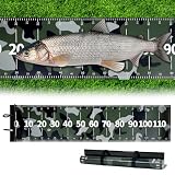 Alaoo Camo Measure Mat mit Anschlag,Rollup Measure Scale Fish Ruler|, 30 * 120cm Fishing Maßband Measuring Mat zum Fisch Messen, Maßband Angeln, Roll-Up Measuring Tape für Predatory Fish