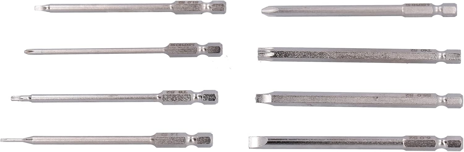 30Pcs Magnetic Screwdriver Bit Set, Metal S2 Steel Screwdriver Bits with Storage Box, Star Cross Slot Square Bits for Electric Screwdriver and Rechargeable Drill (150mm)