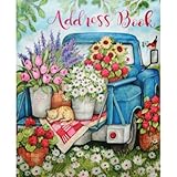 Lang - Address Book - 'Flower Jars', Artwork by Susan Winget - Lay-Flat, 3-Ring Binding