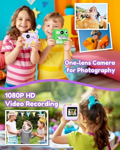 KOKODI Kids Camera Instant Print, Toddler Cameras Christmas Birthday Gifts for Girls Age 3-12, Digital Video Instant Printable Camera for Kids,Toys for Ages 5-7 Girls (Purple) — view 5