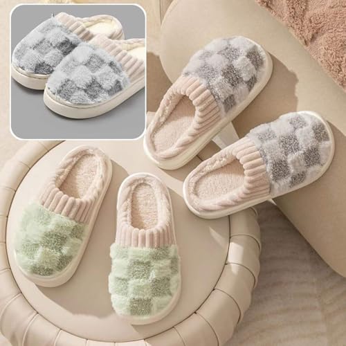 House Slippers for Women Plush Warm Fuzzy Slippers Fluffy Soft Bedroom Shoes Comfy Indoor Slip-On Slipper with Faux Fur Lining4