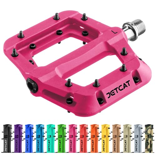 JETCAT Mountain Bike Pedals Flat - MTB Pedals Flat, Bicycle Pedals for BMX/MTN/Road/Gravel/EBike...