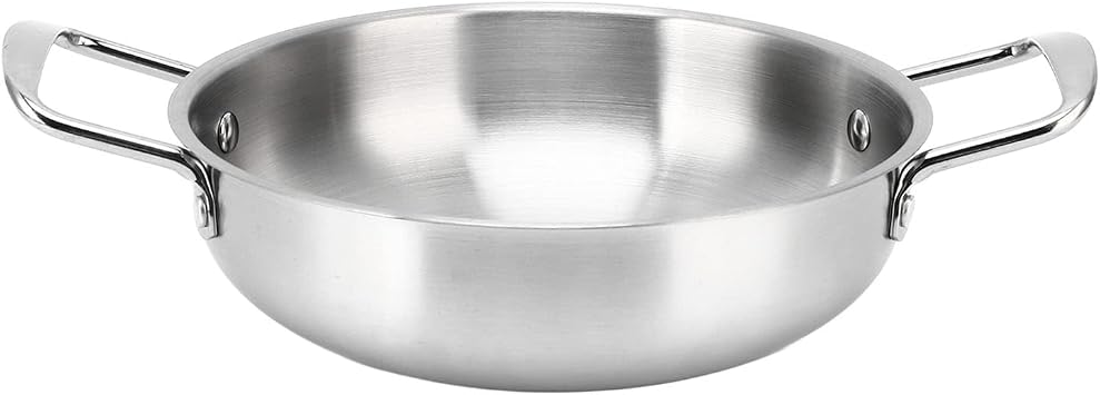 Korean Ramen Cooking Pot, Ramen Noodle Pot with Double Handle Stainless Steel Everyday Pan Korean Stockpots for Kitchen Cookware 18cm