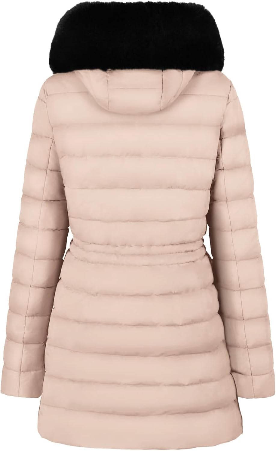 BodiLove Women’s Fur Hooded Thickened Jacket with Fleece Lining