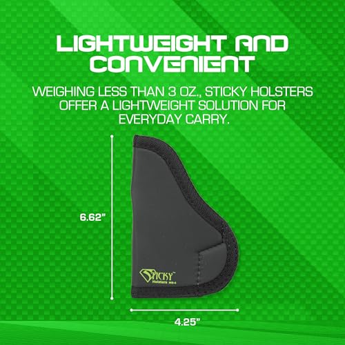 Sticky Holsters - Concealed Carry Holster for Men & Women, MD-4 Medium, Glock 43 Holster, Fits Sub-Compact Medium Autos up to 3.6” Barrel, for Left and Right-Hand Draw, IWB and Pocket Carry3