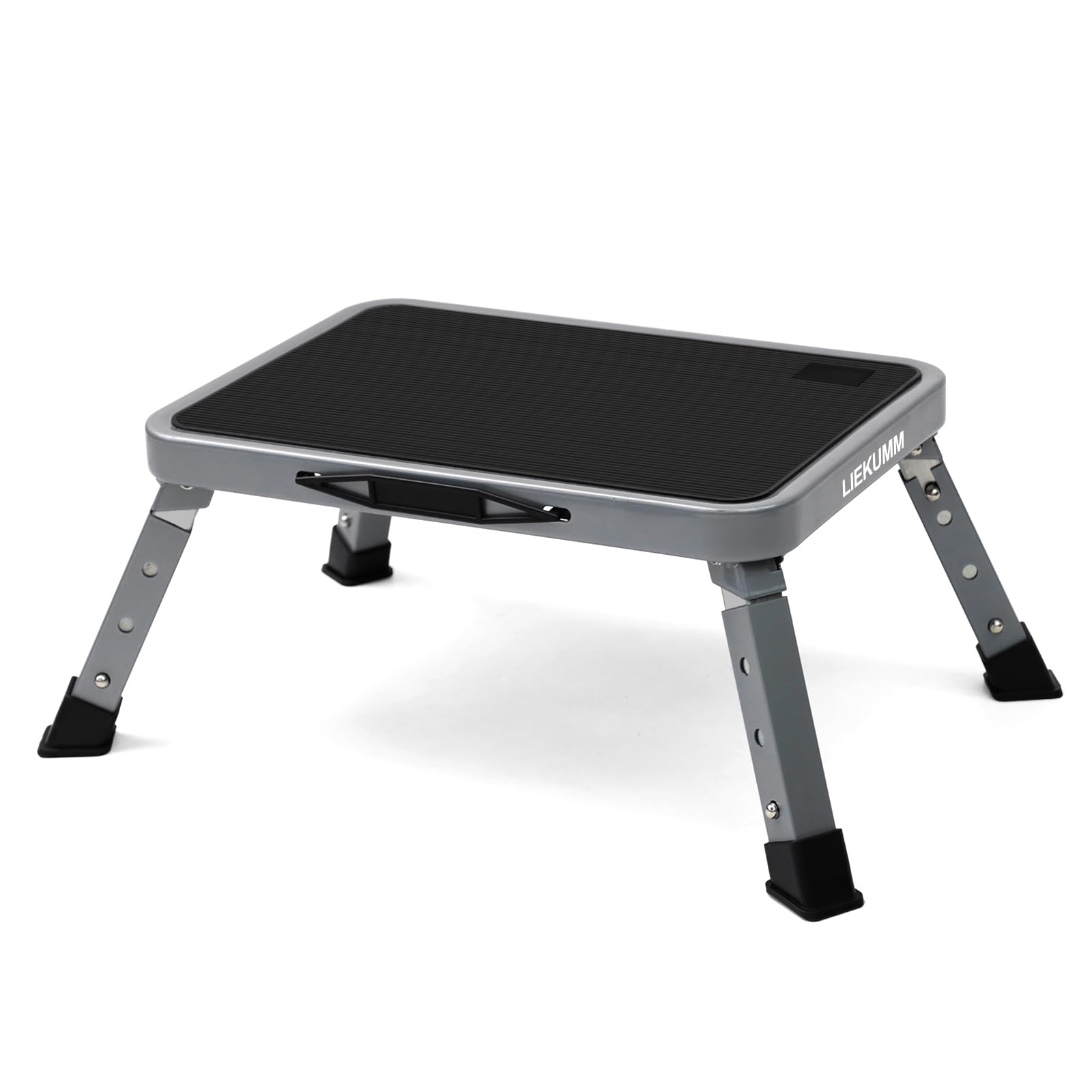 Sgabello Pieghevole LIEKUMM – Altezza Regolabile In 3 Livelli (17,5-23,5 Cm), Portata 150 Kg, In Acciaio, Antiscivolo, Per Campeggio E Cucina (bianco)