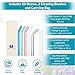 Reusable Silicone Drinking Straws - 12 Pieces Drinking Straws & Metal Stainless Steel Straws Bundle - 30oz and 20oz tumblers compatible Extra Long for Yeti/Rtic/Ozark by PINE KITCHEN CO (Pastel)