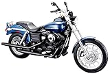 Maßstab 1:12 Maisto Harley-Davidson Dyna Super Glide Sport ´03: Motorradmodell 1:12, mit Lenkung, beweglichem Ständer und frei rollenden Rädern, 17 cm, blau (532321)