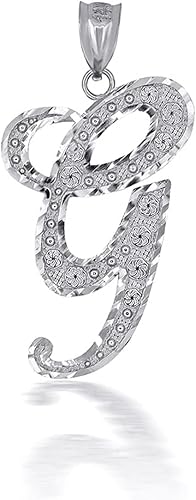 Collar con colgante de plata de ley certificada con texto en inglés "A-Z"