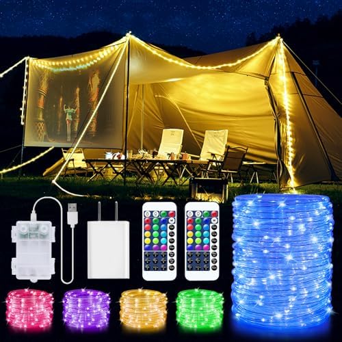 Battery Operated Rope Lights for Outside, 33FT 100LED