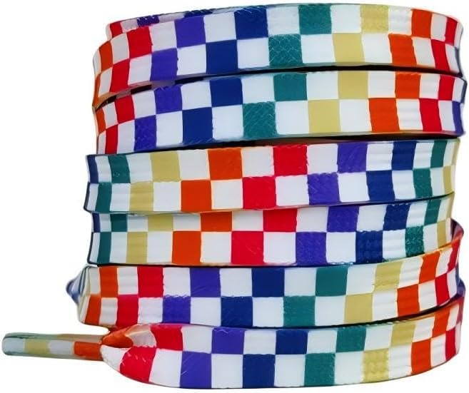Checkerboard Shoelaces, 55 Inch 140cm, Strong and Durable, 2 Pairs