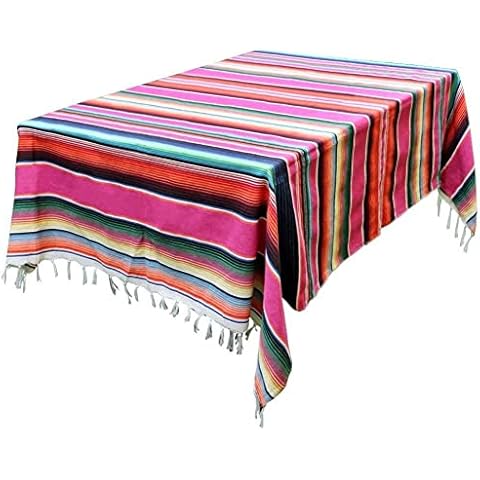 Generic Mexican Style Cotton Blanket with Tassel Cover