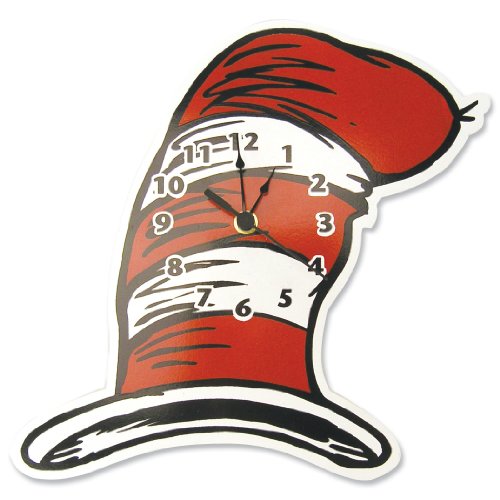 Trend Lab Dr. Seuss Hat Shaped Wall Clock, Red/White