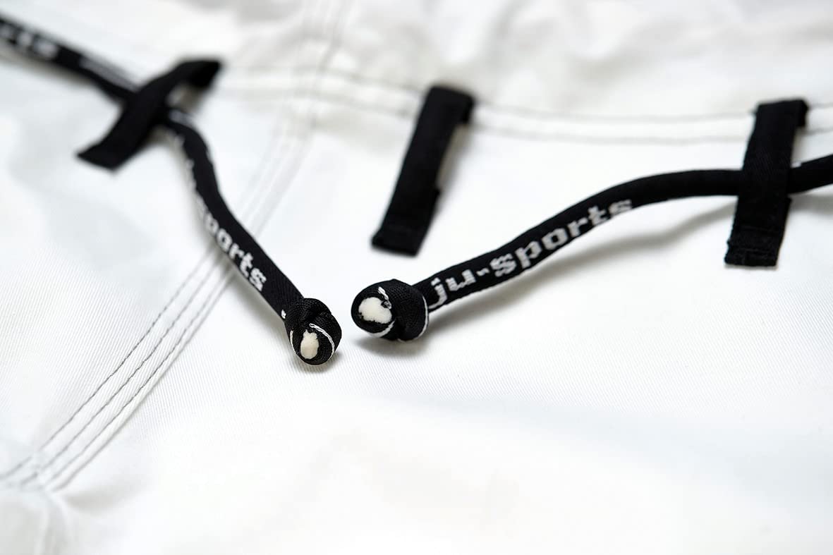 Ju-Sports BJJ Gi Herren Pearl Competition superlight weiß - Superleichter Brazilian Jujutsu Anzug mit kontrastierenden Nähten & Stickverzierungen, 100% Baumwolle