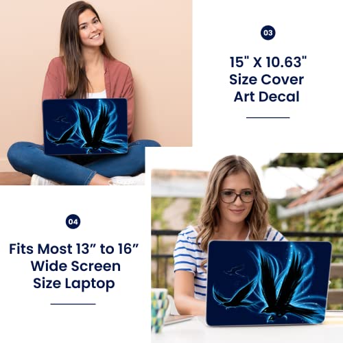 Image of LSS Laptop 15 15.6 Skin Cover with Colorful Electic Eagle Pattern for HP Dell Lenovo Apple Asus Acer Compaq - Fits 13.3 inch 14 inch 15.6 inch 16 inch (2 Wrist Pads Free)