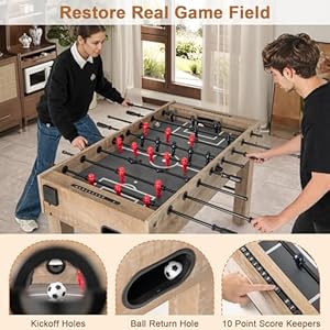 Goplus 54'' Foosball Table for Adults, Full Size Competition Soccer Game Table with Legs, 2 Balls, 2 Foldable Cup Holders, Arcade Table for Kids Teens Home Family Game Room Office Party Goplus 54 Foosball Table for Adults Full Size Competition Soccer Game Table with Legs 2 Balls 2 Foldable Cup Holders Arcade Table for Kids Teens Home Family Game Room Office Party