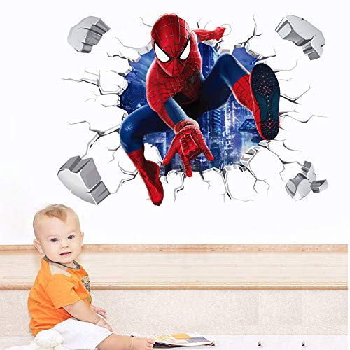 Fang Lian Spider Man Wall Decals For Kids Room Wall Decor Diy Removable Superhero Wall Stickers For Ultimate Spider-Man Bedroom Living Room Children Themed Room Party Decoration (Size 24 X 16 Inch) #TOP1