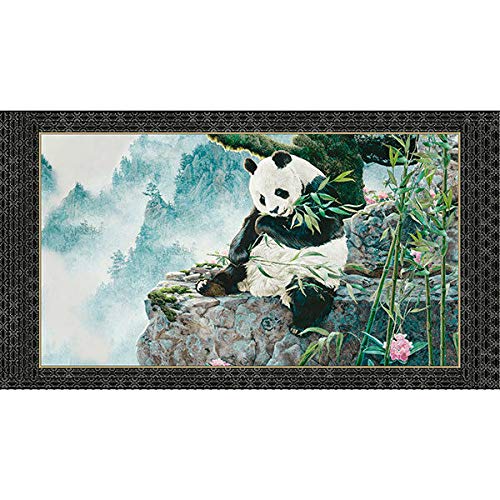 24" Fabric Panel Imperial Panda Lush Forest Wallhanging Quilting Treasures For crafts by Alina Natetkova