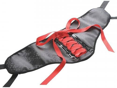 Evolved Novelties Adam and Eve Red Ribbon Strap-on Harness for Women, Black