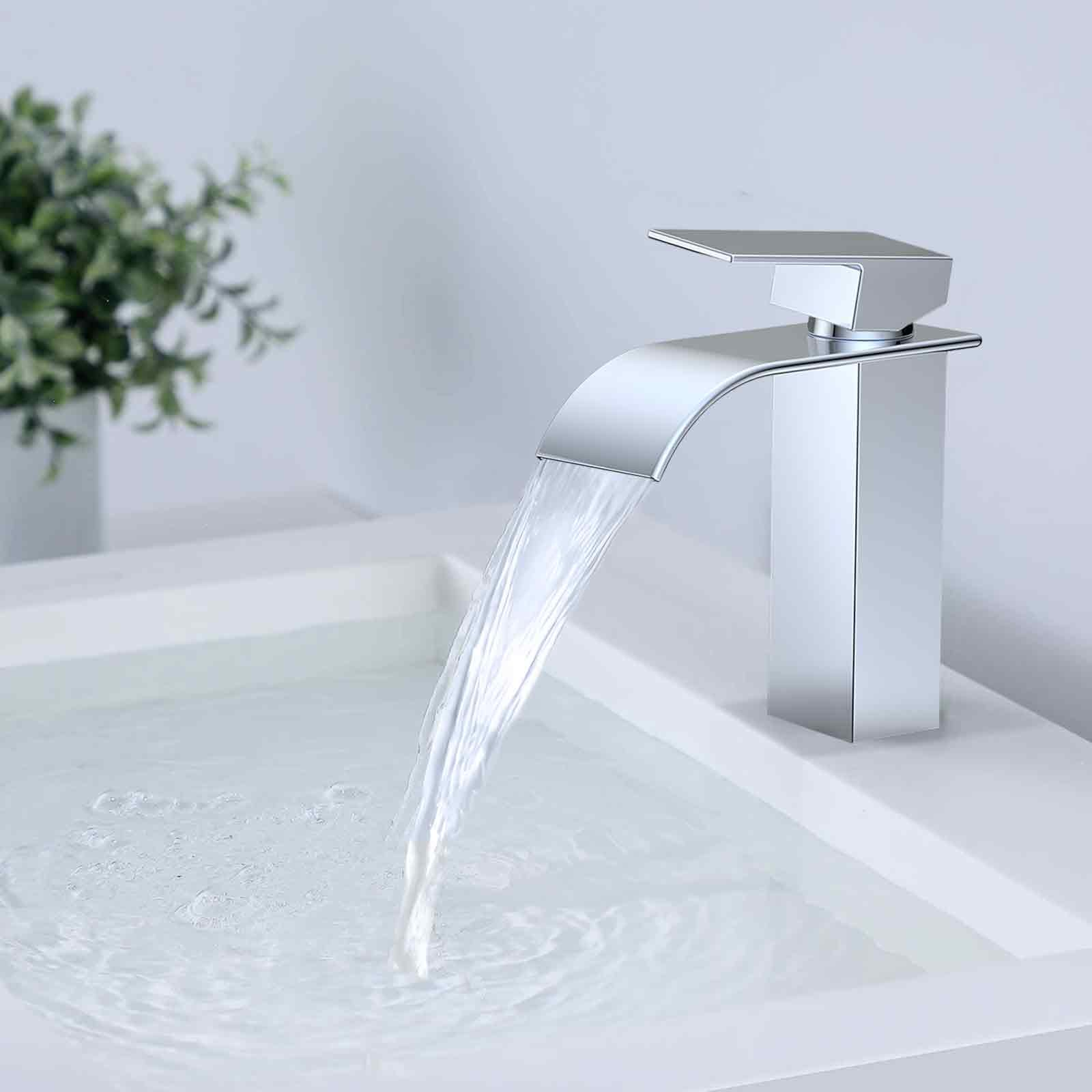 Robinet cascade de salle de bain anti-fuite en acier inoxydable robuste