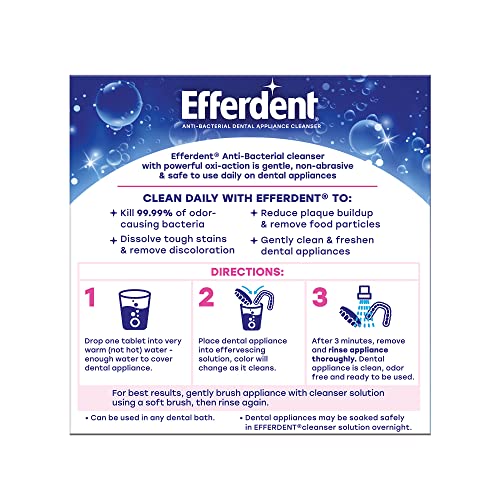 Image of Efferdent Denture Cleaner Tablets, Complete Clean, 44 Count | Retainer Cleaner, Use Daily To Clean Dental Appliances, Full Plate Dentures, Aligners & Mouth Guards