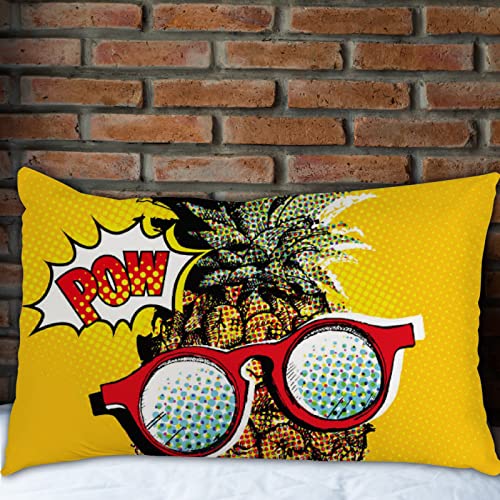 Xollar Throw Pillow Covers Twin Size 16 X 24 In Set Of 2, Pop Art Pineapple Bed Pillowcase Pillow Sham Protector Cover For Couch Sofa Zipper Closure #TOP5