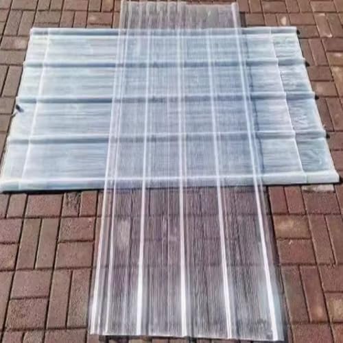 2mm Fiberglass Daylighting Panels,Mute Waterproof Roofing Covers,Replacement Roofing Material,Insulating Corrugated Rainproof Board,Dustproof Daylighting Panels,Easy to Bend (35x67in,10 Pcs)