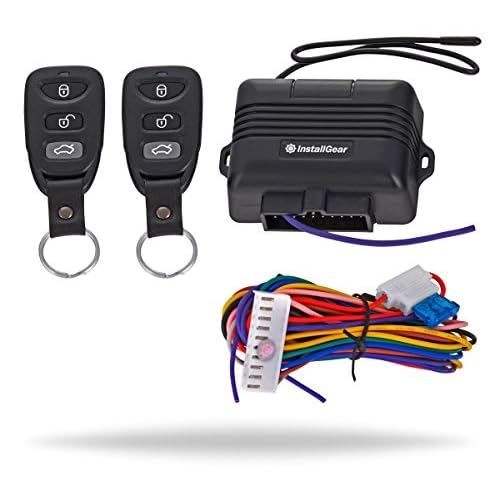InstallGear Car Keyless Entry System – Trunk Pop with Two 3-Button Remotes – Keyless Entry Car – Door Lock/Unlock and Key Fob – Keyless Entry System Kit for Car/Auto