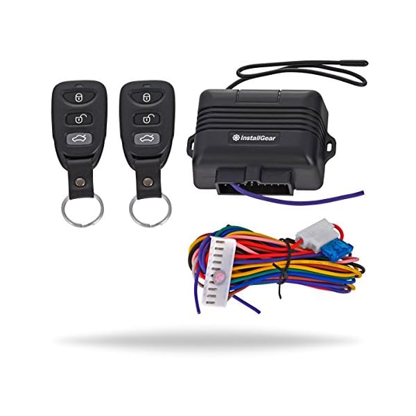 InstallGear Car Keyless Entry System – Trunk Pop with Two 3-Button Remotes – Keyless Entry Car – Door Lock/Unlock and Key Fob – Keyless Entry System Kit for Car/Auto