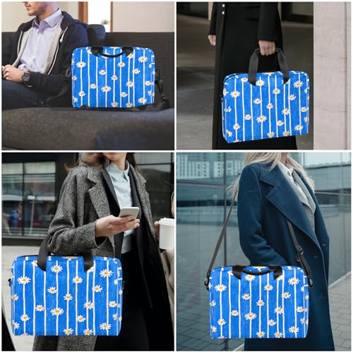 Maletín para portátil 15.6 - 16 pulg azul con diseño de margaritas miniatura 2
