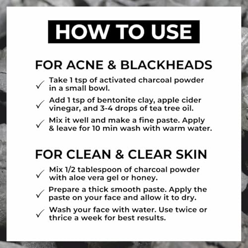 Image of Natural Face Pack Powder for Glowing Skin | Herbal Face Mask Powder for Deep Cleansing, Skin Brightening & Healthy Looking Skin (Charcoal Powder)
