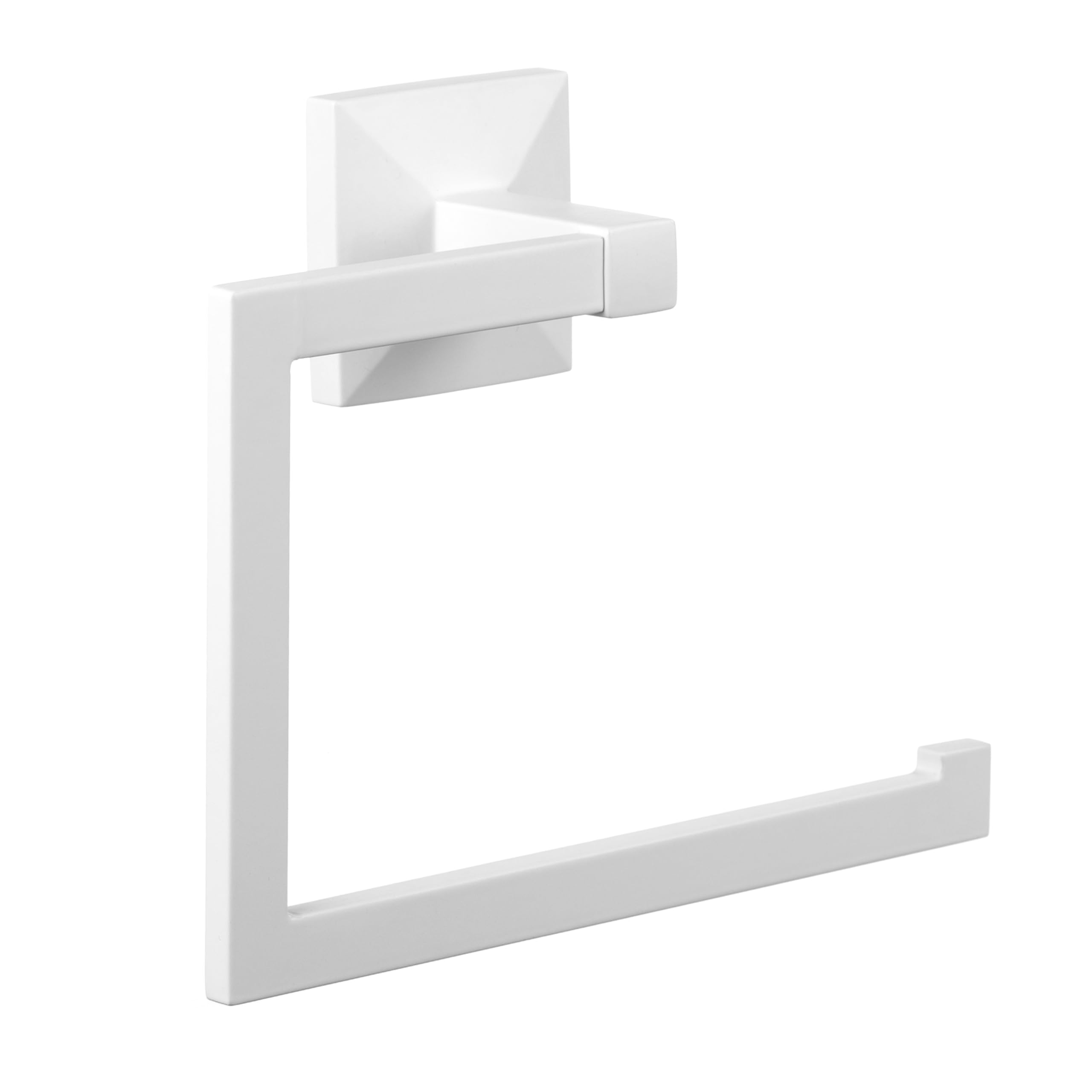 TATAY Towel Rail Bathroom Without Drilling or With Screws | Includes Glue&Fix Adhesive Kit (Holds up to 5kg) and Screws | Stainless Steel | Modern Design | 20 x 6.5 x 16 cm - Iconik Model - White