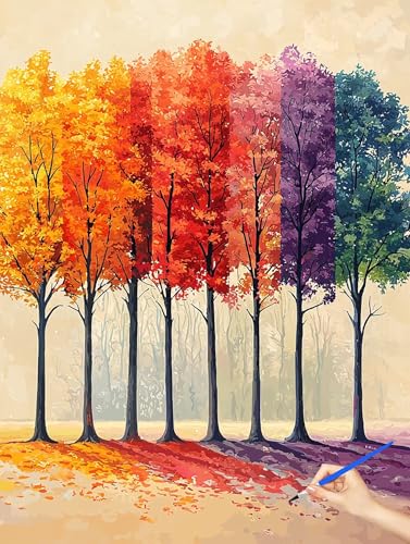 数字油絵 木 Paint by Numbers for Adults レトロ 数字塗り絵 DIYペイントバイナンバー 大人のためのクリエイティブな趣味 ナンバーペイント 向け ブラシ/アクリルペイントキット 子供 初心者 手工?? ホーム オフィス装飾 ギ