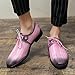 PPXID Men's Lace-up Dress Shoes Lightweight Casual Oxford Shoes Fashion Retro British Style Formal Shoes-Pink 6 Size