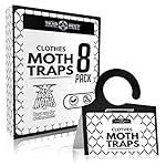 Clothing Moth Traps - 8 Pack - Non Toxic Moth Traps for Clothes with Pheromone Attractant - Odorless Sticky Trap for Closet, Carpets