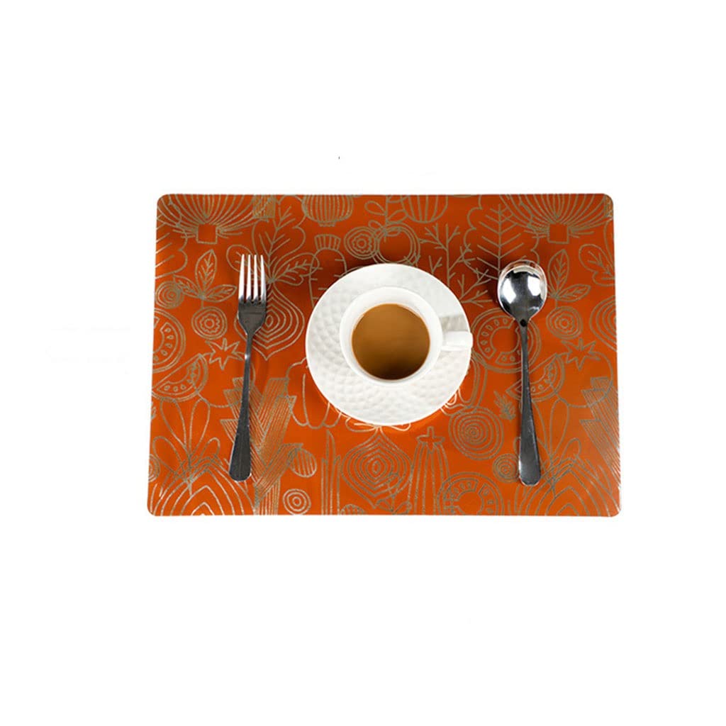 IANSHFKN Double-sided Household Western Food Mat Hot Gold Embossed Coaster Easy To Clean Insulated Placemats