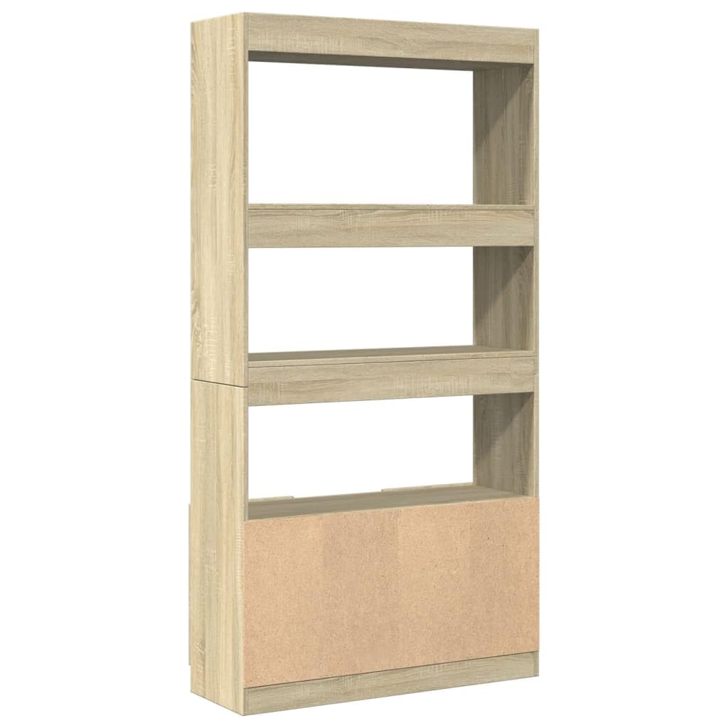 vidaXL Aparador Alto Madera de ingeniería Roble Sonoma 92x33x180 cm