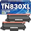 TN830XL TN830 TN 830XL 830 Tóner para impresora Brother DCP-L2640DW HL-L2460DW Reemplazo para Brother TN830 XL/V/R 830 XL TN-830XL Cartucho MFC-L2820DW HL-L2405W HL-L2400D HL-L2400D HL-L22400D HL-L2220XL 480DW. Negro Alto Rendimiento