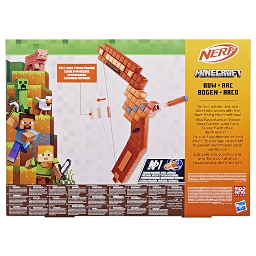 Nerf Minecraft Bow Dart Blaster, 8 Nerf N1 Darts, Red, Large - Image 4