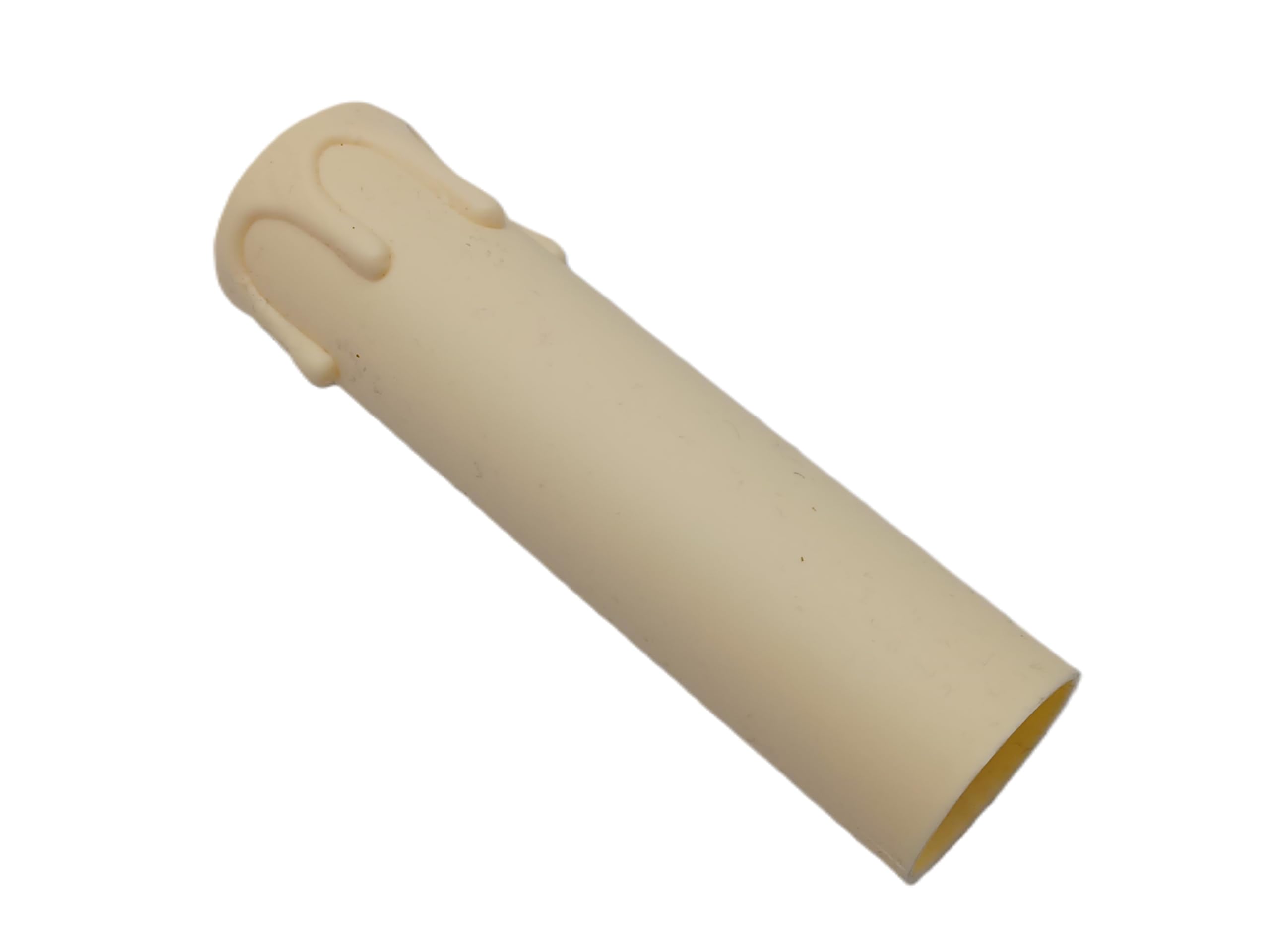Chandelier Candle Tube Sleeves Plastic Drip Effect Various Sizes And Colours Packs of FIVE (Cream 105mm H x 26mm internal)