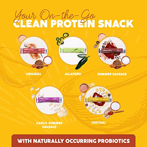 image for Paleovalley 100% Grass Fed Teriyaki Beef Sticks - Delicious Gluten Fre