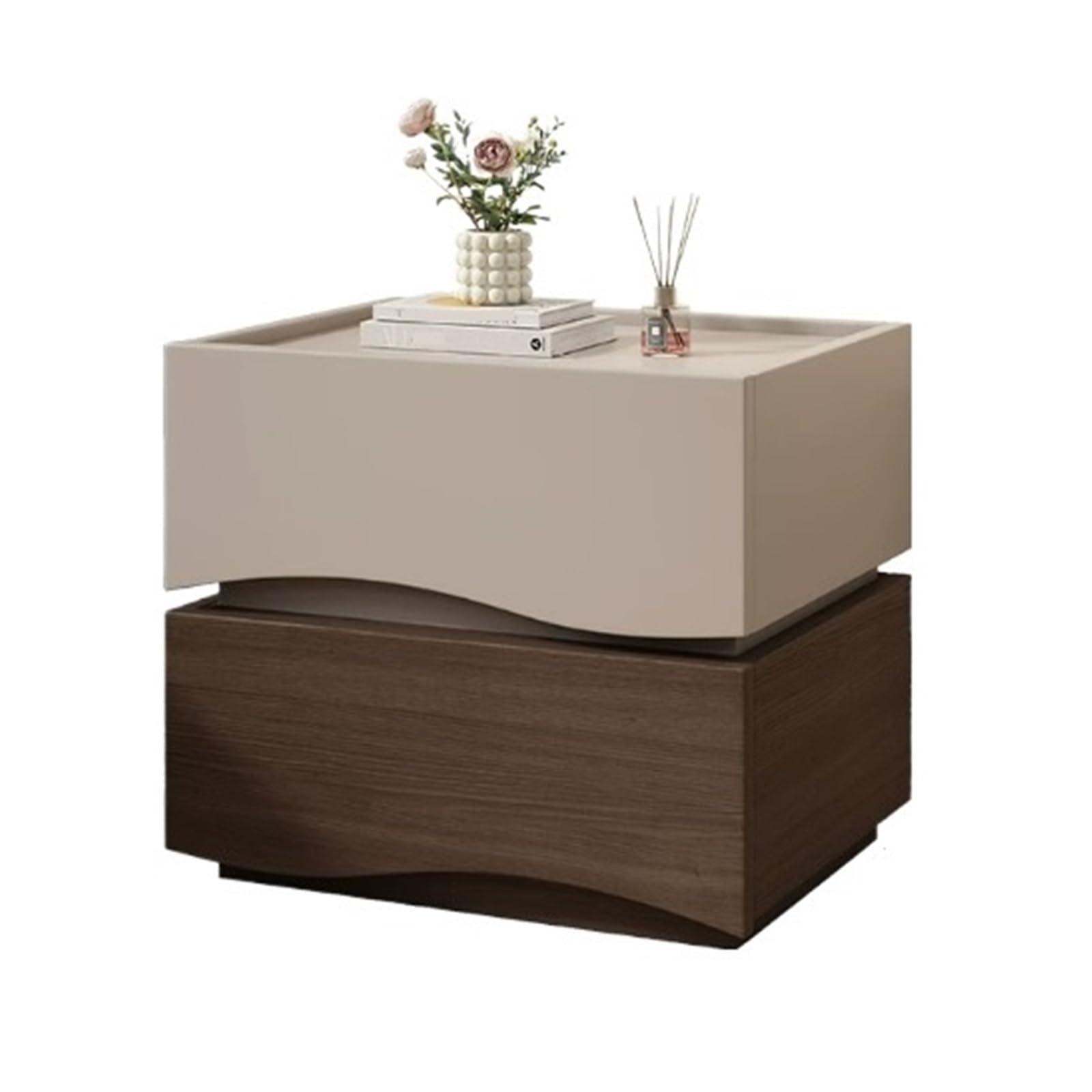 HLHLOP777 Nightstand Floor standing Nightstand With Two Drawers And Ample Storage Space Bedroom Furniture(Bruin,Medium)