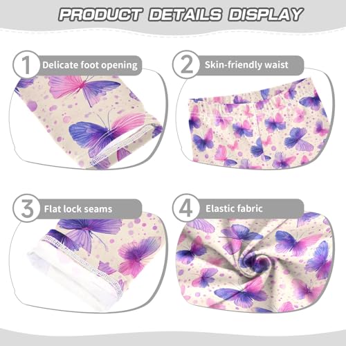 Girls' Athletic Leggings Ankle Length Yoga Dance Pants Kids Teen 4T Dreamy Butterfly3
