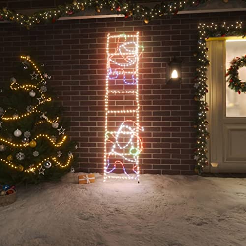 Figurine Père Noël sur échelle de 2 mètres pour habiller la façade de votre maison à Noël