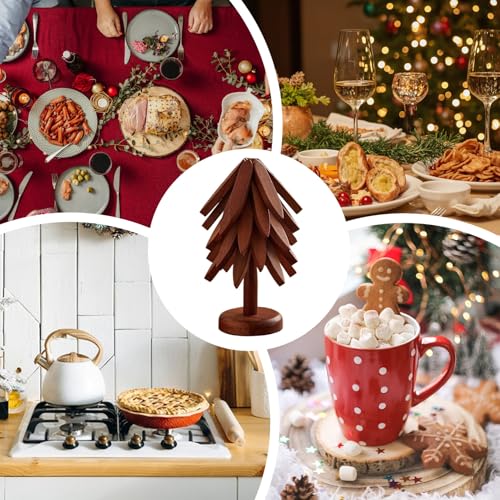 Dessous de plat en bois avec support pour cuisine rustique