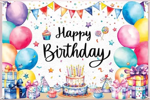 Image of Sri Yagnna - Happy Birthday Ballons Theme Backdrop -M 52- Backdrop for Birthday - Backdrops for Decoration (8x5 ft)