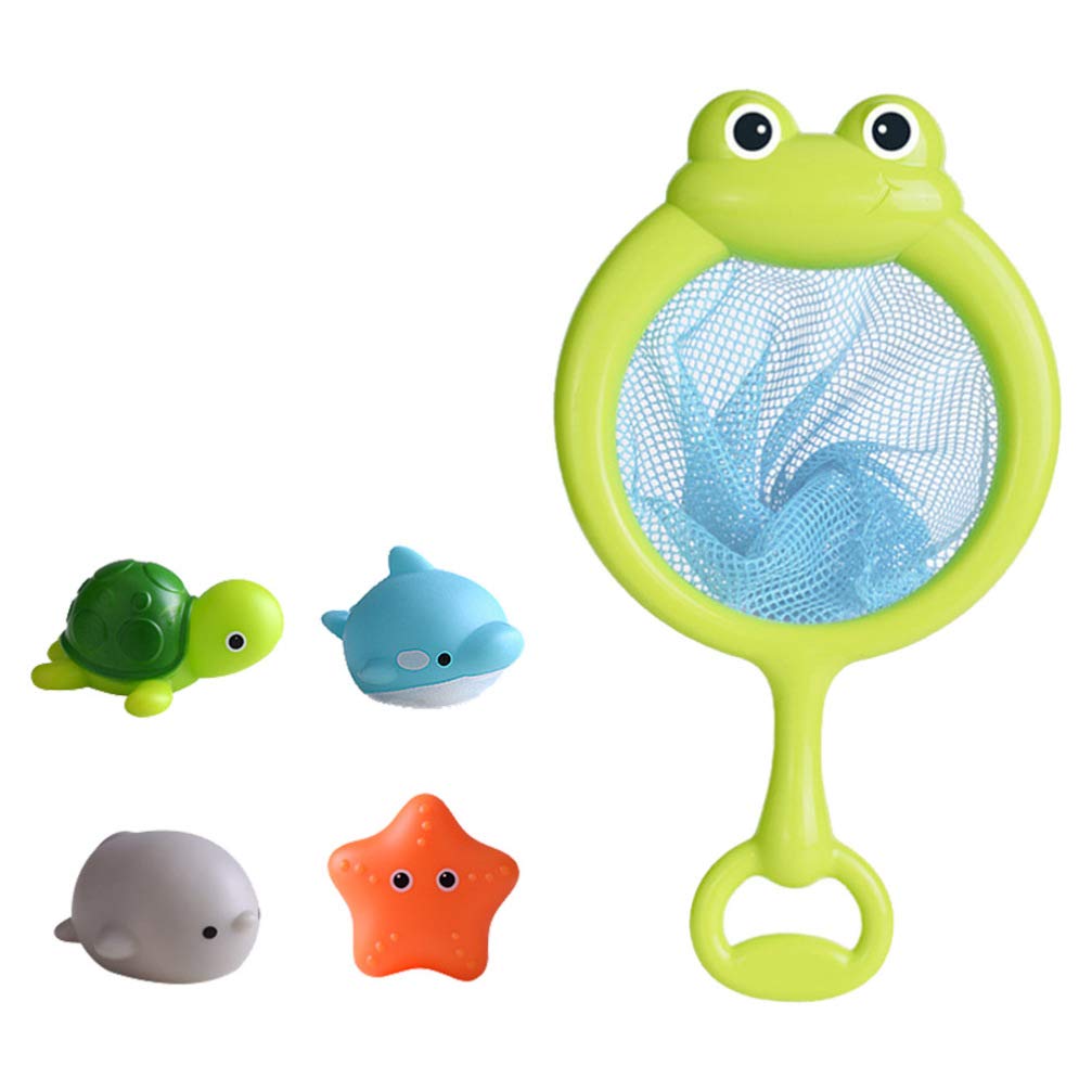 TOYANDONA Kids Bath Toy 5pcs Baby Light Up Bath Toys Sense Flashing Floating Animal Catching Game Water Scoop Fun Toys For Kids Toddlers Bathtub Time Pool Party Gift Random Pattern Kids Bath Toys